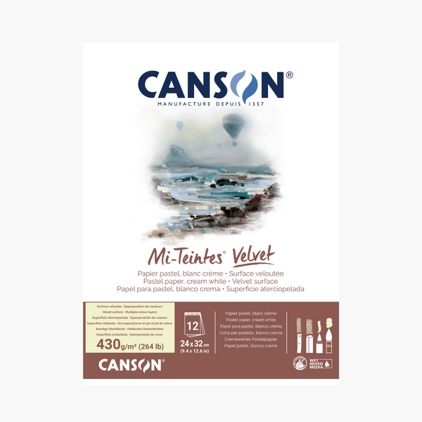 Canson Mi-Teintes Pastel Paper Pad, Glassine, Dual Sided Light And