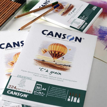 Canson Drawing Pad "C"à Grain 224gsm - Natural White