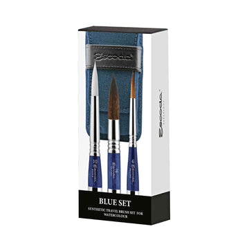 ESCODA BLUE SYNTHETIC TRAVEL BRUSH SET