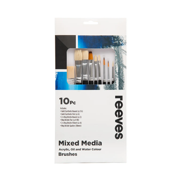 Reeves Mixed Media Brush Sets - Short Handle Assorted 10pc
