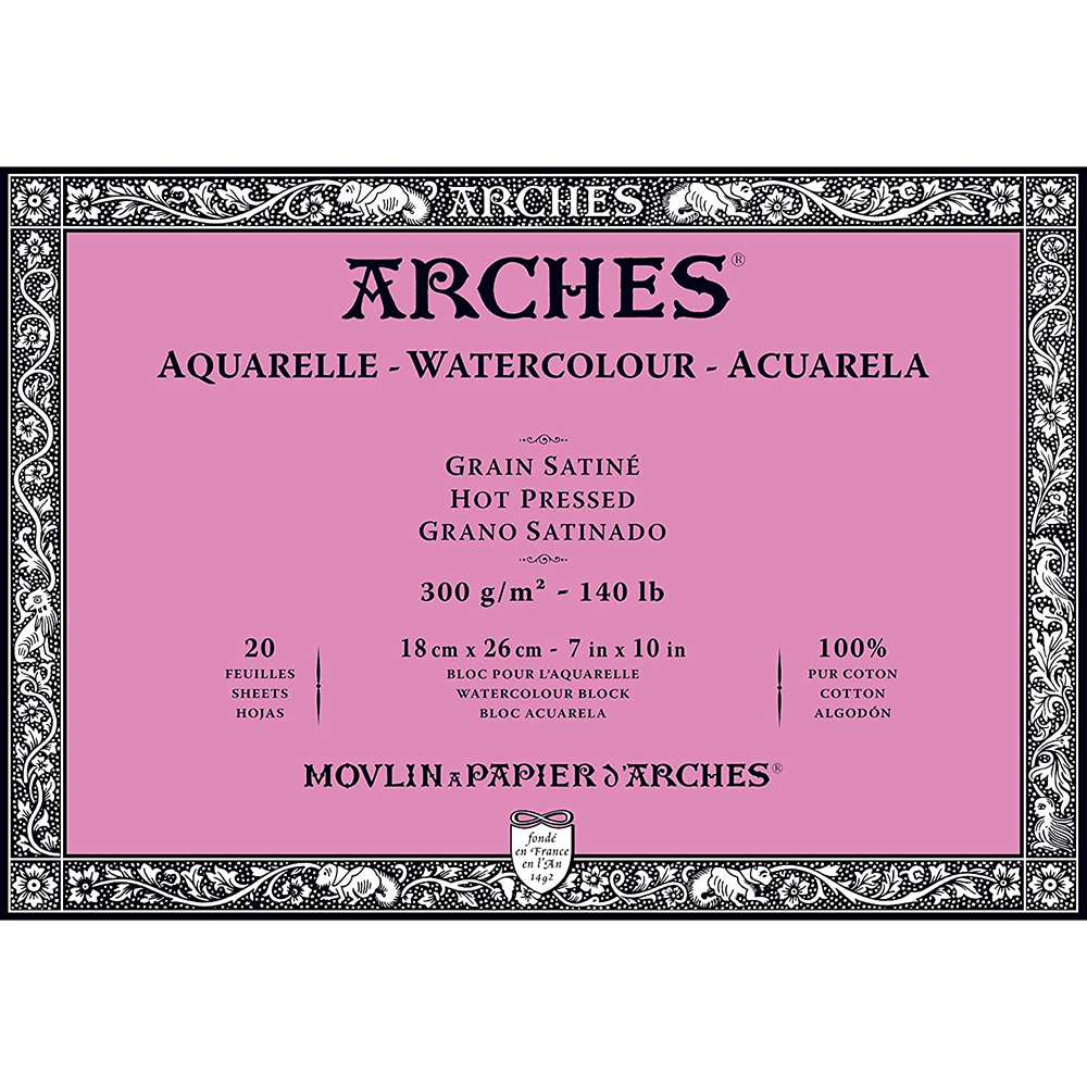 Arches - Watercolour Block - Hot Pressed 300gsm - 18x26cm