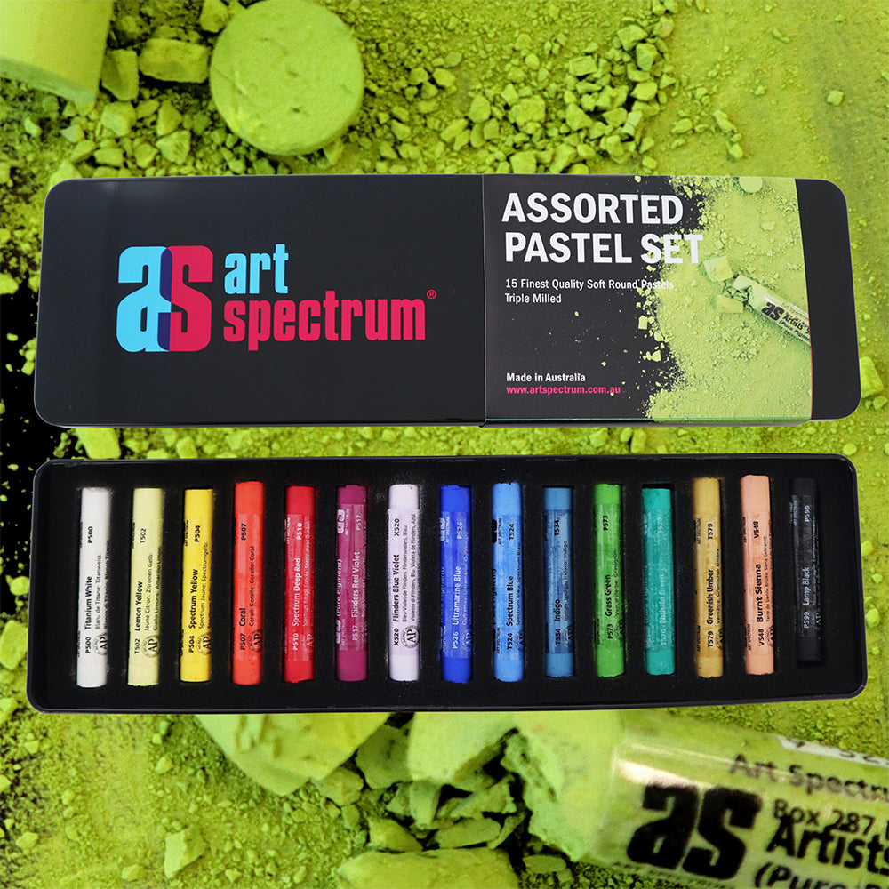 Art Spectrum Artists Soft Pastels Assorted Set Tin Of 15   ASAssortedtinof15 Baaf41c0 Cd92 485a A209 5c12764670ff 