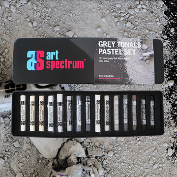 Art Spectrum - Artists' Soft Pastels -Grey Tones Set - Tin of 15