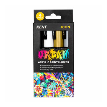Kent Urban Acrylic Paint Markers - Icon Set of 4