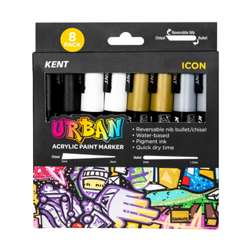 Kent Urban Acrylic Paint Markers - Icon Set of 8
