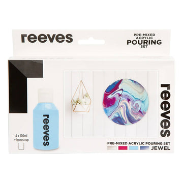 Reeves Pre-Mixed Acrylic Pour Paint Set - Jewel