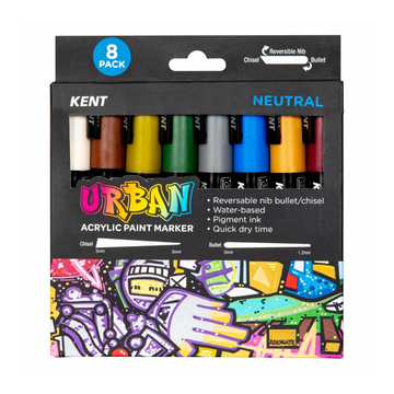Kent Urban Acrylic Paint Markers - Neutral Set of 8