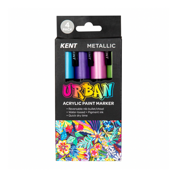 Kent Urban Acrylic Paint Markers - Metallic Set of 4
