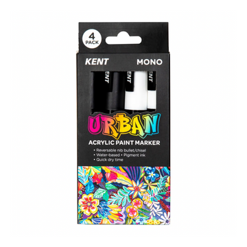 Kent Urban Acrylic Paint Markers - Mono Set of 4