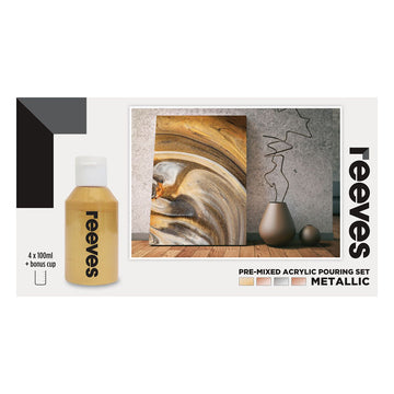Reeves Pre-Mixed Acrylic Pour Paint Set - Metallic