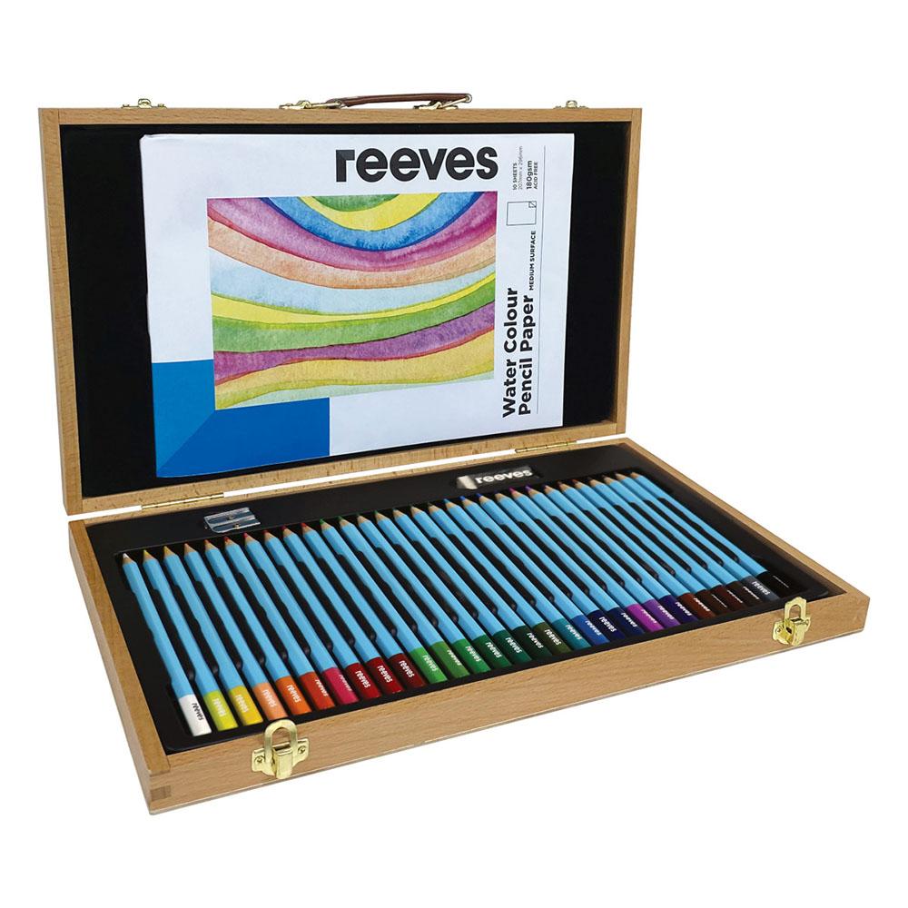 Reeves Wooden Box Watercolour Pencil Set