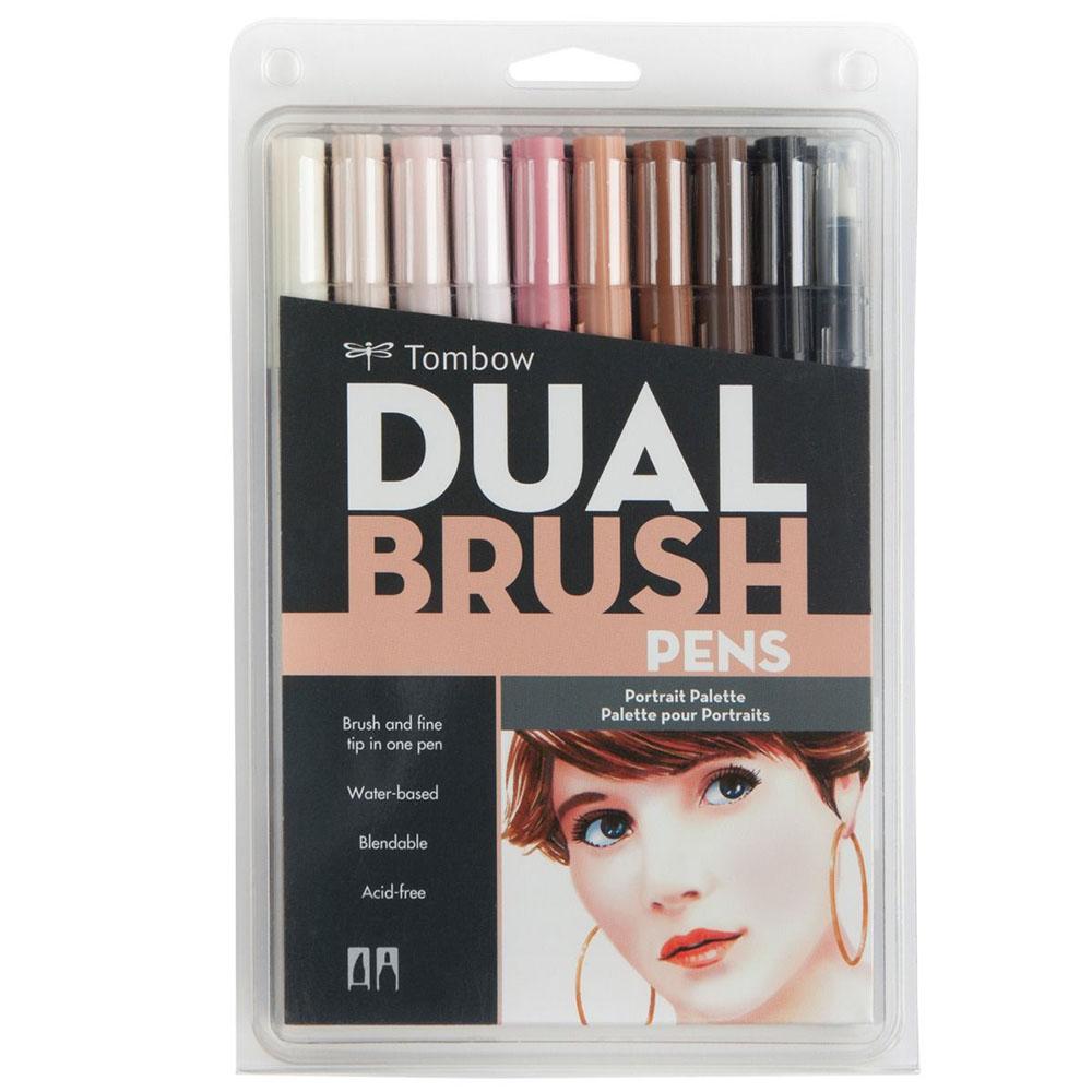 Tombow Dual Brush Pen Portrait Palette - Set of 10