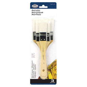 Royal & Langnickel Flat Brush Set - White Taklon