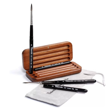 Tintoretto Wooden Pocket Case - 4 Pocket Brushes - Series 1327