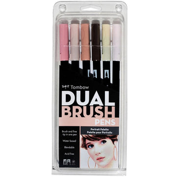 Tombow Dual Brush Pen Portrait Palette - Set of 6