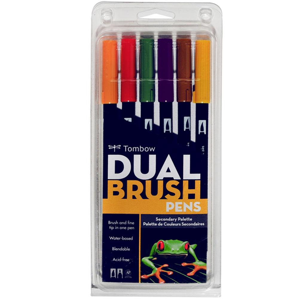 Tombow Dual Brush Pen Secondary Palette - Set of 6