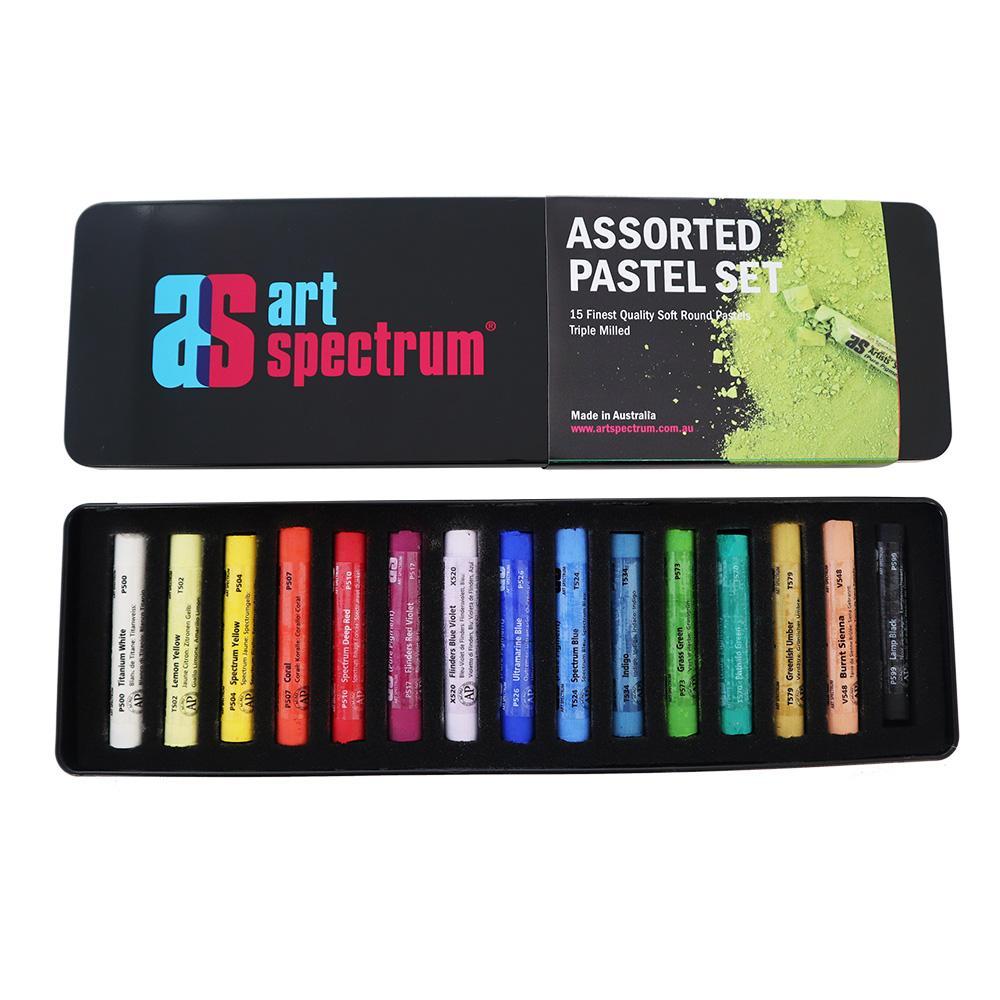 Art Spectrum - Artists' Soft Pastels - Assorted Set - Tin of 15