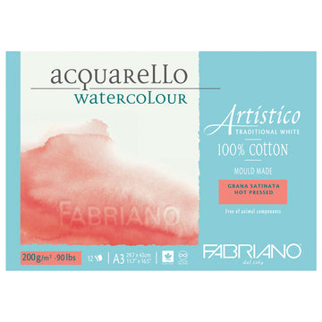 Fabriano Artistico Pads - Hot Pressed - 200gsm - A3