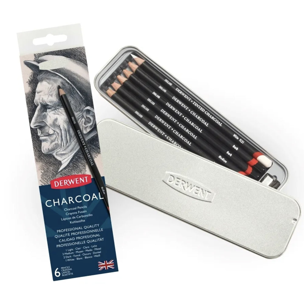 Derwent Charcoal Pencils - 6 Set