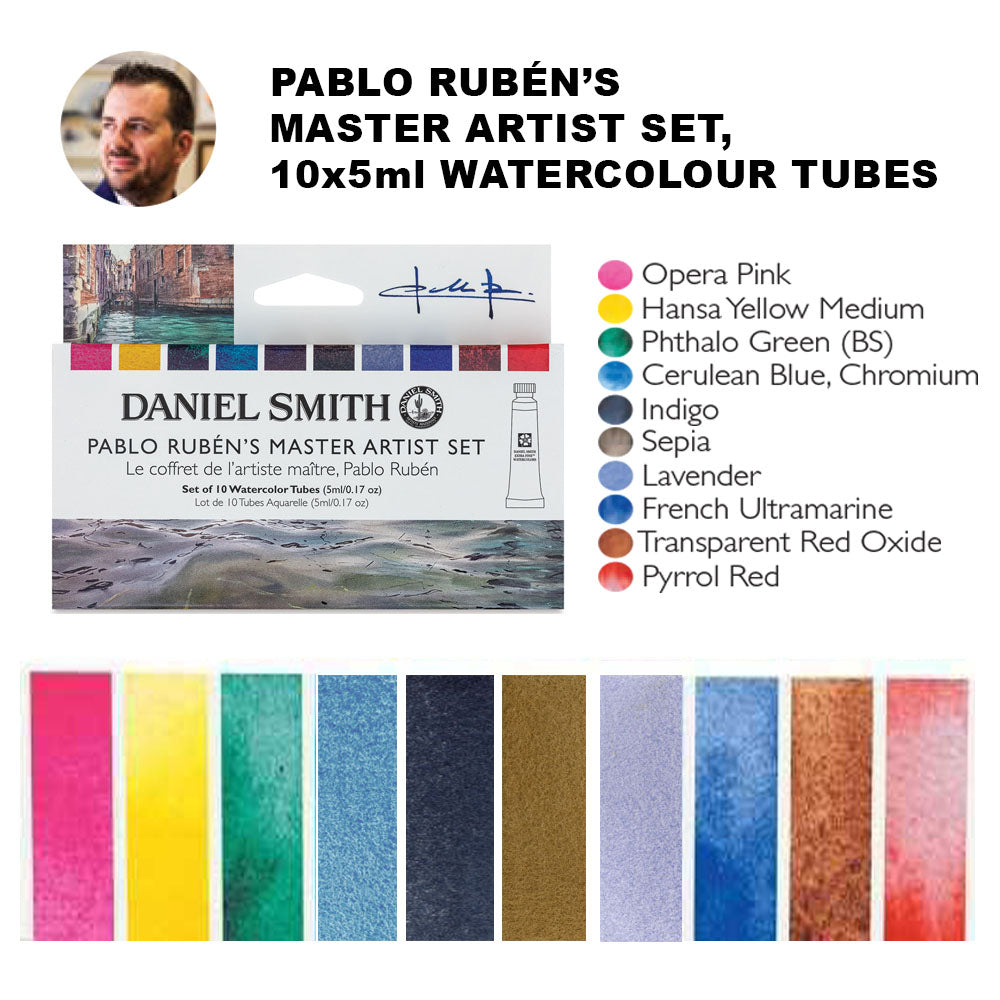 DANIEL SMITH Pablo Rubén's Watercolour Master Artist Set of 10