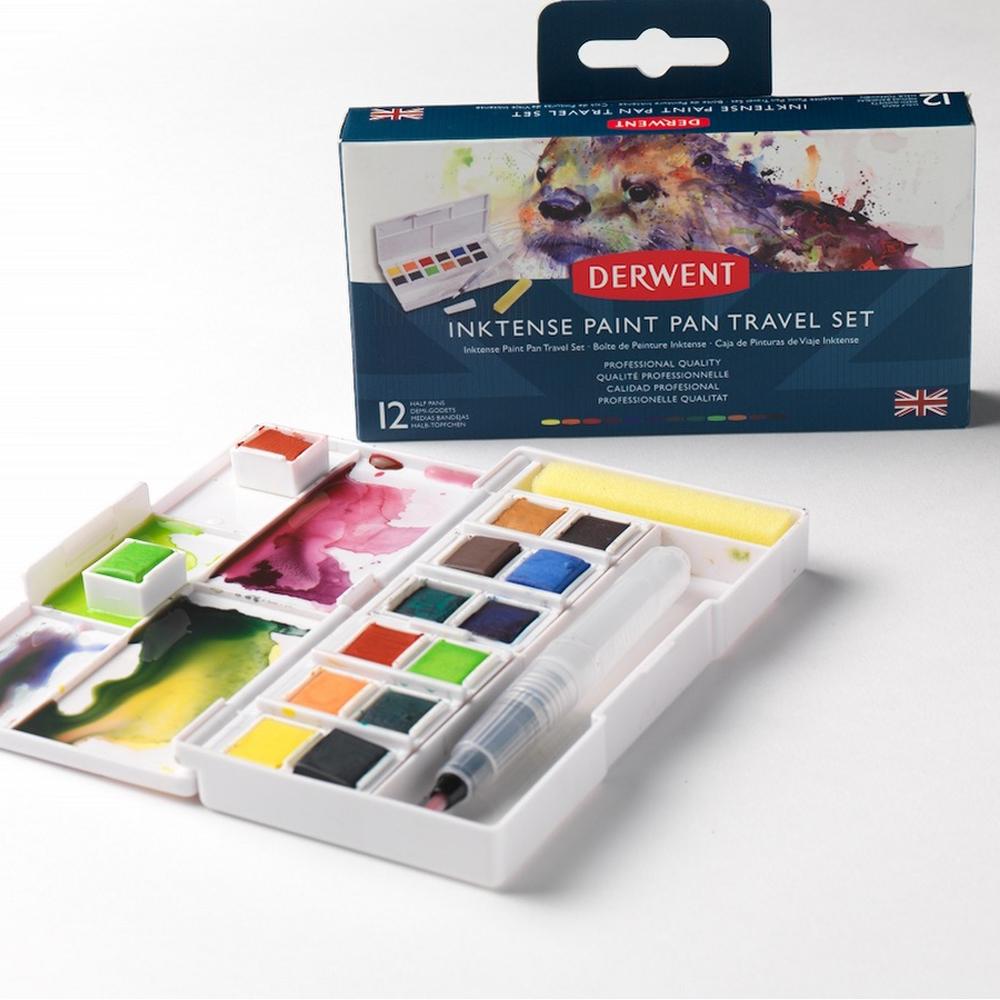 Derwent Inktense Watercolour Paint Pan 24 Set Studio