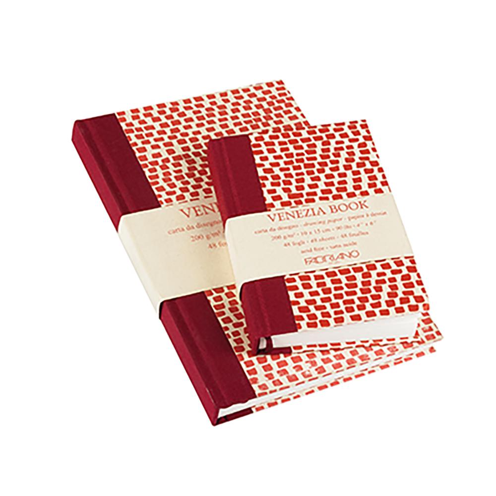 FABRIANO Venezia Notebook Set | 48 Sheets, 200 Gsm Acid-Free Paper | 10 X 15 Cm, Stitched, White Cover