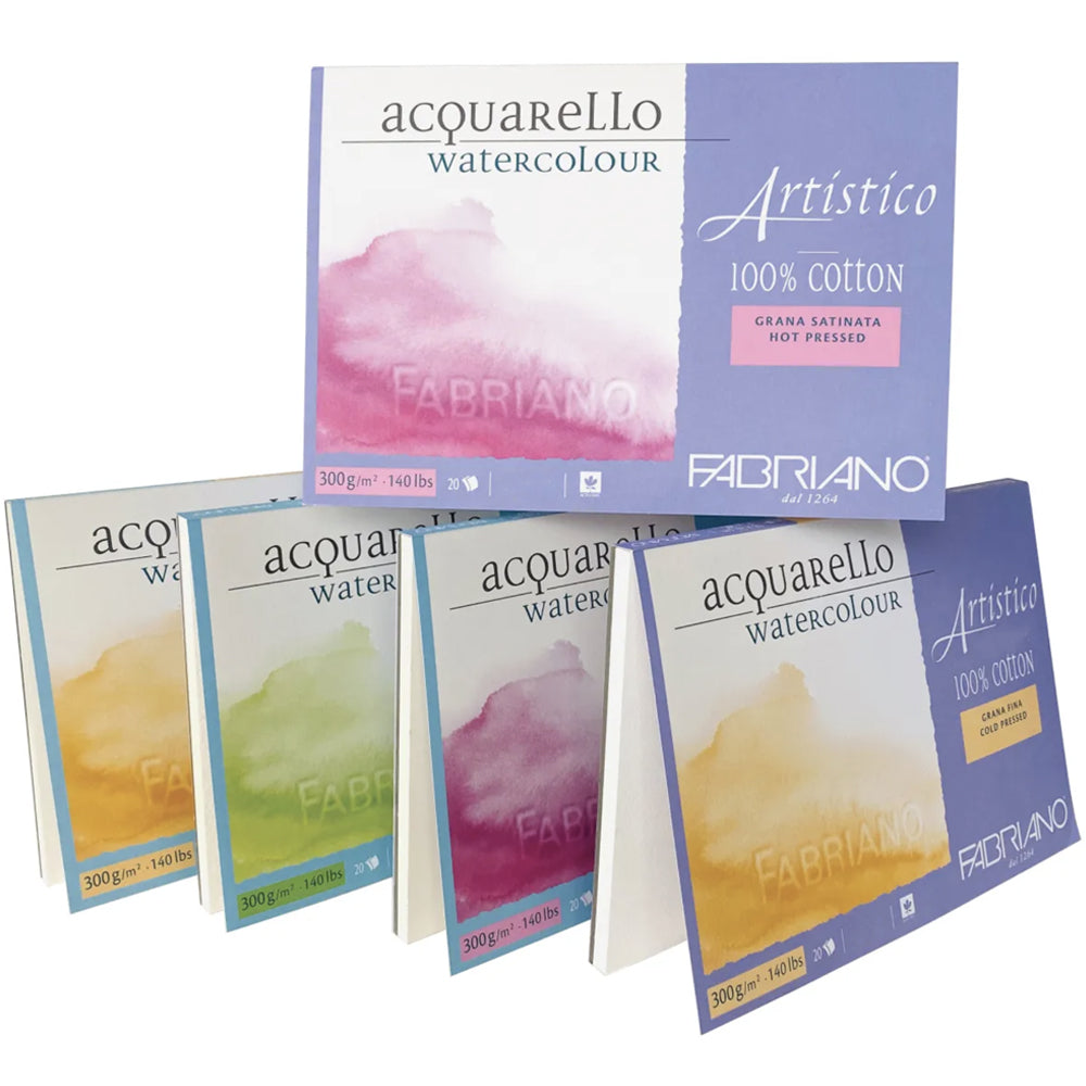 Fabriano Artistico Acquarello Bloc Aquarelle Extra Blanc Grain Fin 23x30,5cm 300g 20 Feuilles