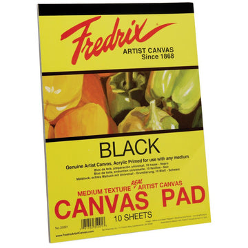Fredrix Black Canvas Pad - 12"x 16"
