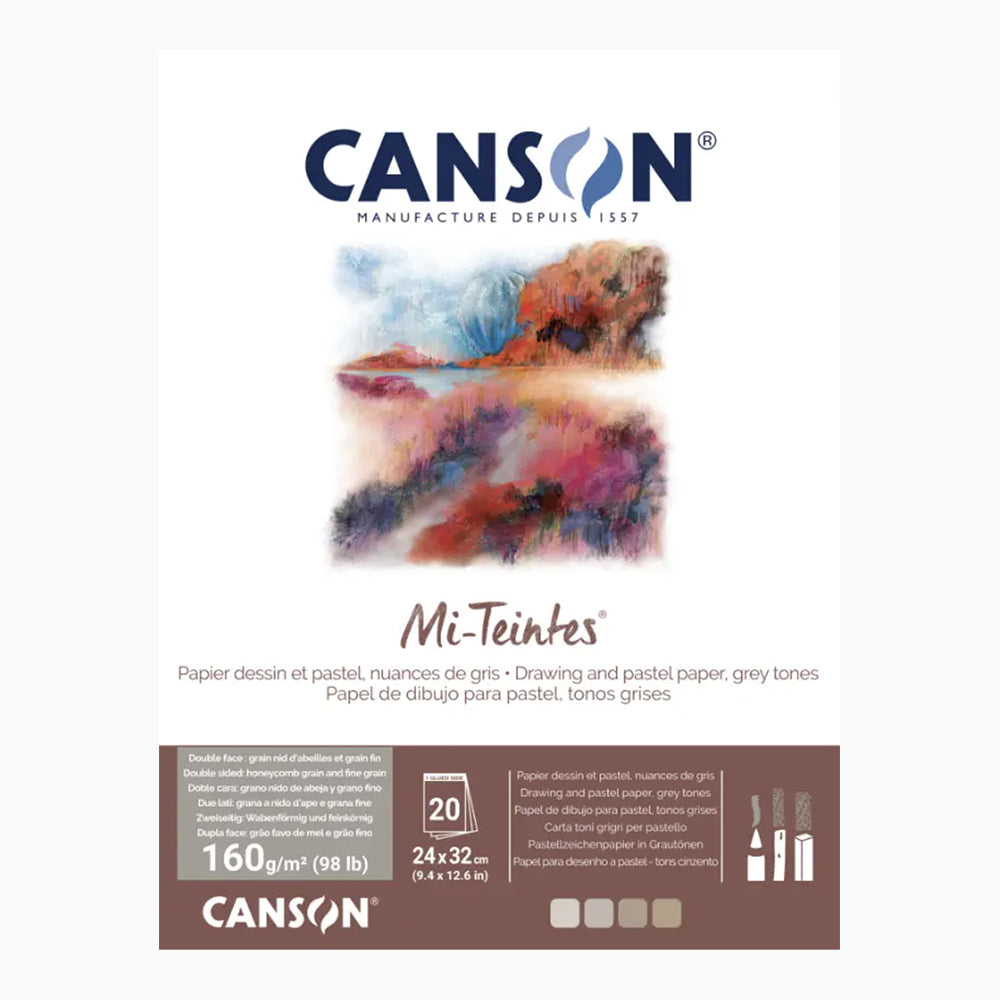 Canson Mi-Teintes Pastel Paper - Grey Tones - 24x32cm Pad