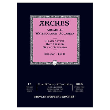 Arches Watercolour Pads - Hot Pressed - 300gsm - A4