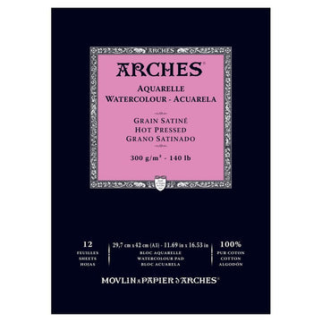 Arches Watercolour Pads - Hot Pressed - 300gsm - A3
