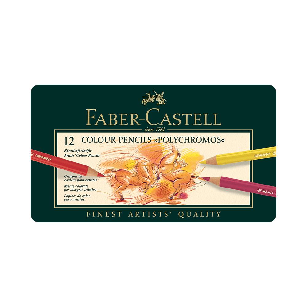 Faber-Castell Polychromos Artists' Colour Pencils 12 Tin