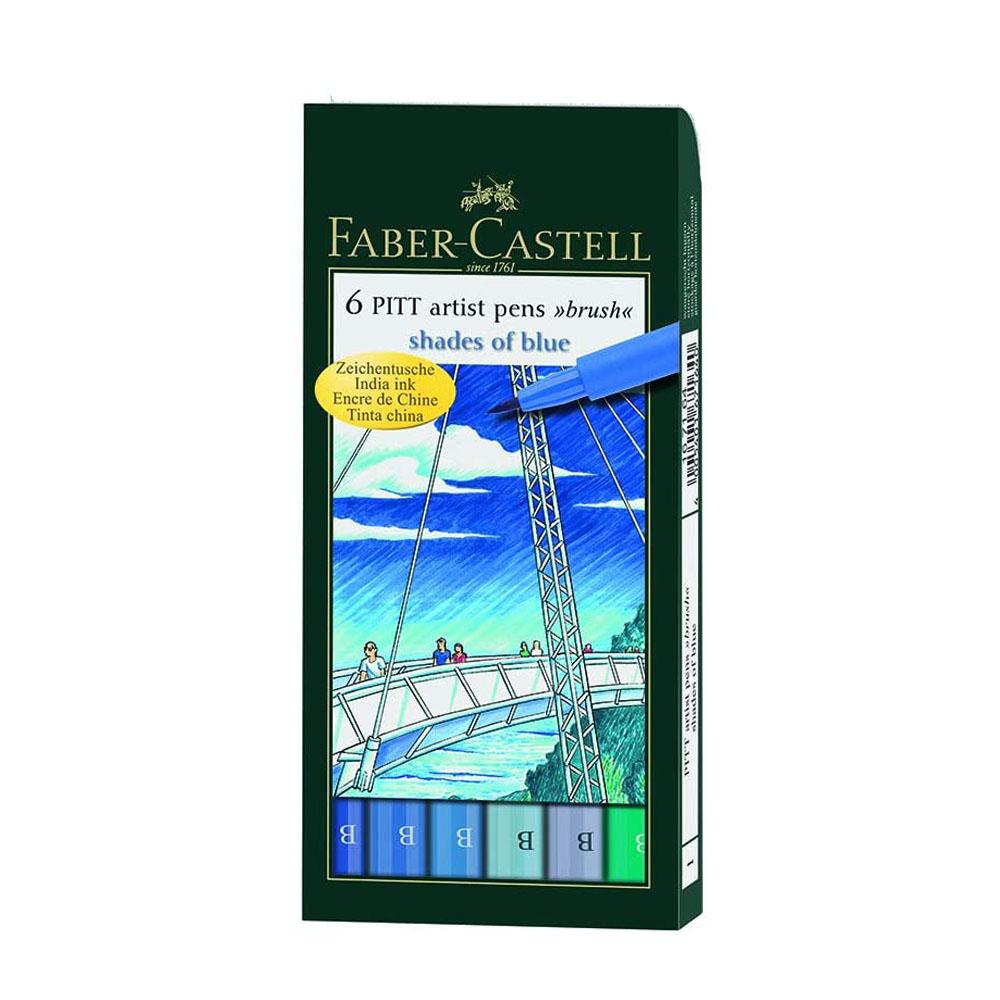 Faber-Castell Pitt Artist Pens Shades of Blue Set of 6