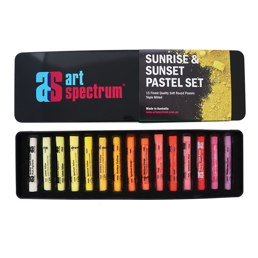 Art Spectrum - Artists' Soft Pastels - Sunrise & Sunset Set - Tin of 15