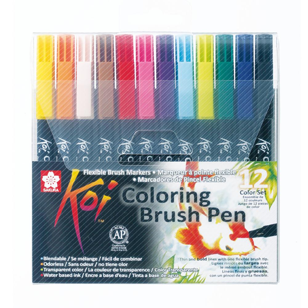 Koi Colouring Brush Pen - 12 Set