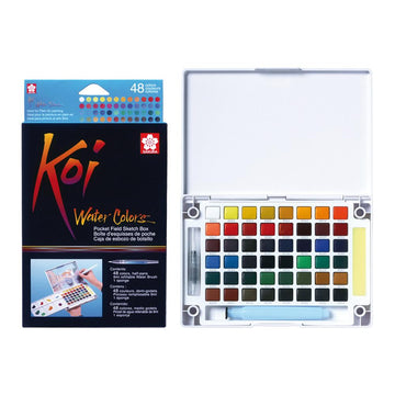Koi Watercolour Pocket Field Sketch Box - 48 Set