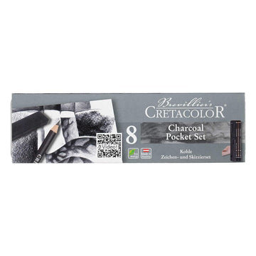 CRETACOLOR CHARCOAL POCKET - 8 SET