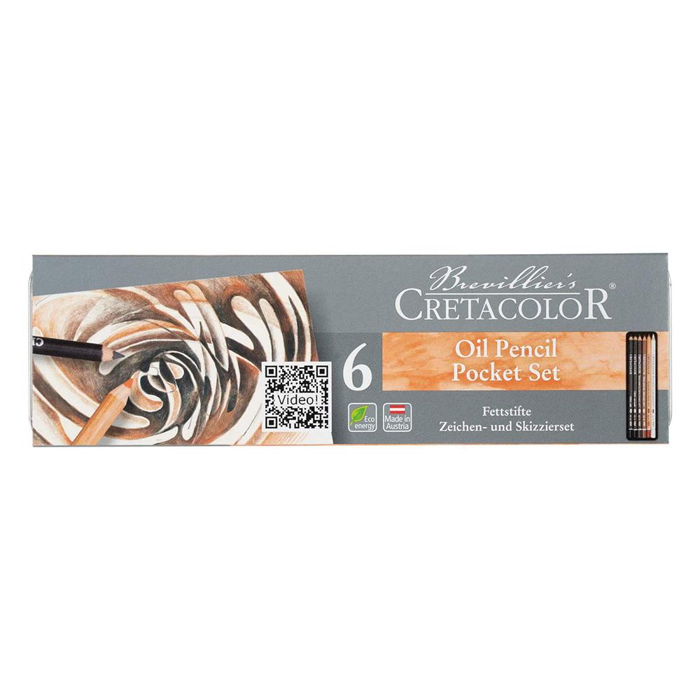CRETACOLOR OIL PENCIL POCKET - 6 SET