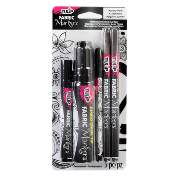 Tulip Fabric Markers - Black Variety Pack