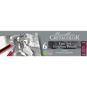 CRETACOLOR  FINE ART GRAPHITE PENCILS - 6 SET
