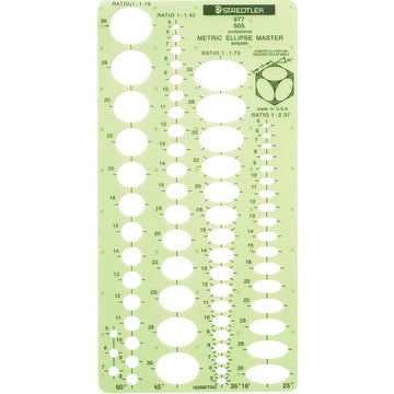 Staedtler Mars Professional Template - Metric Ellipses Master 505