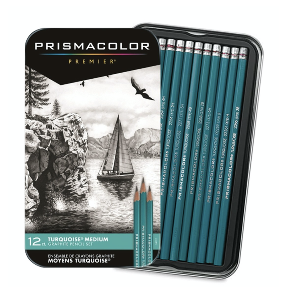 Prismacolor Premier Turquoise Medium Graphite Pencil Set - 12 Set